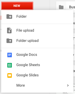 Creating a new Google Doc