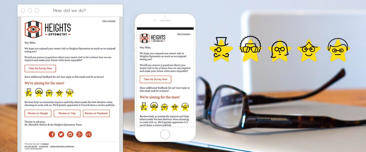 New mobile ready email templates for Heights Optometry