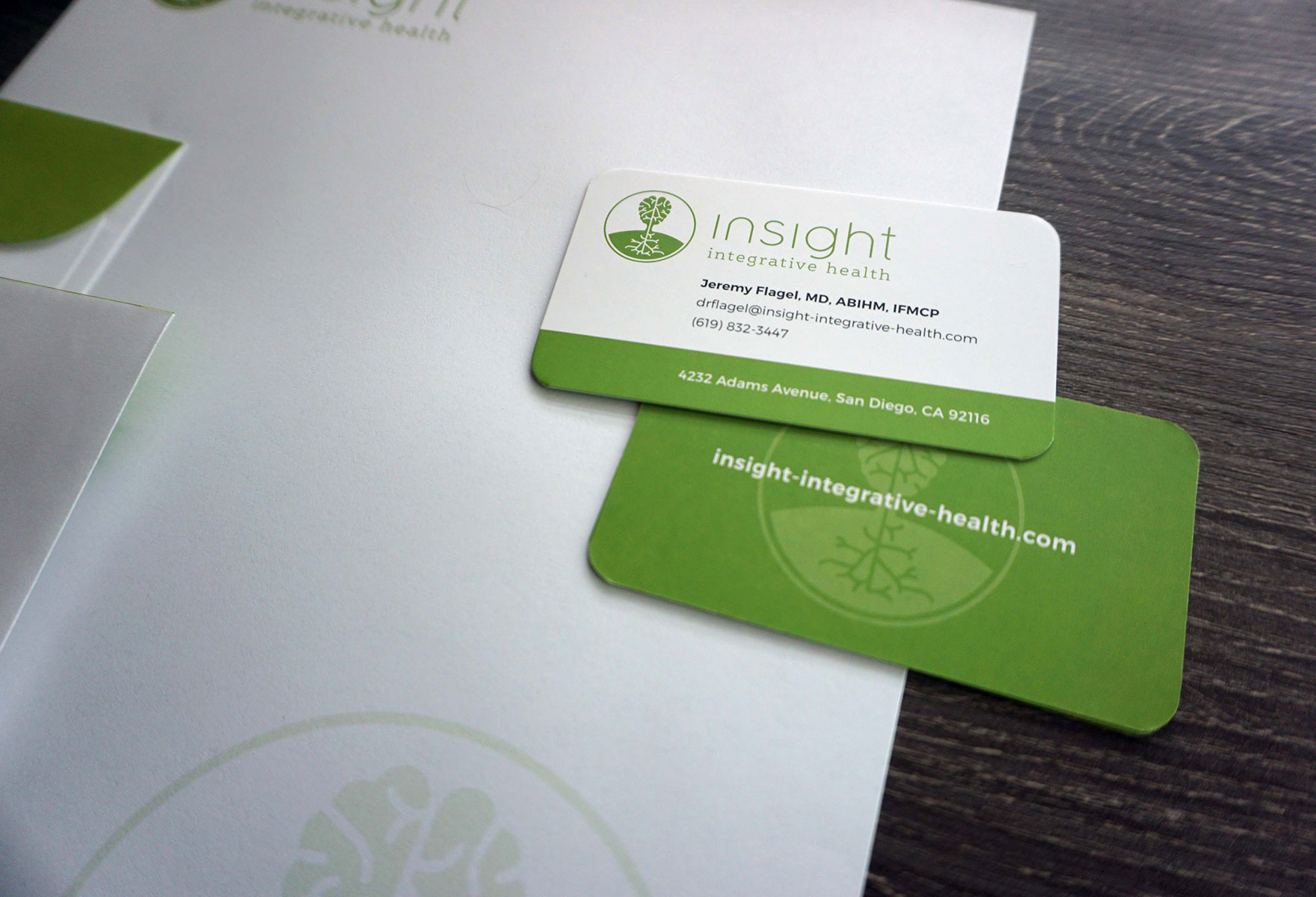 Insight Integrative Health business card closeup