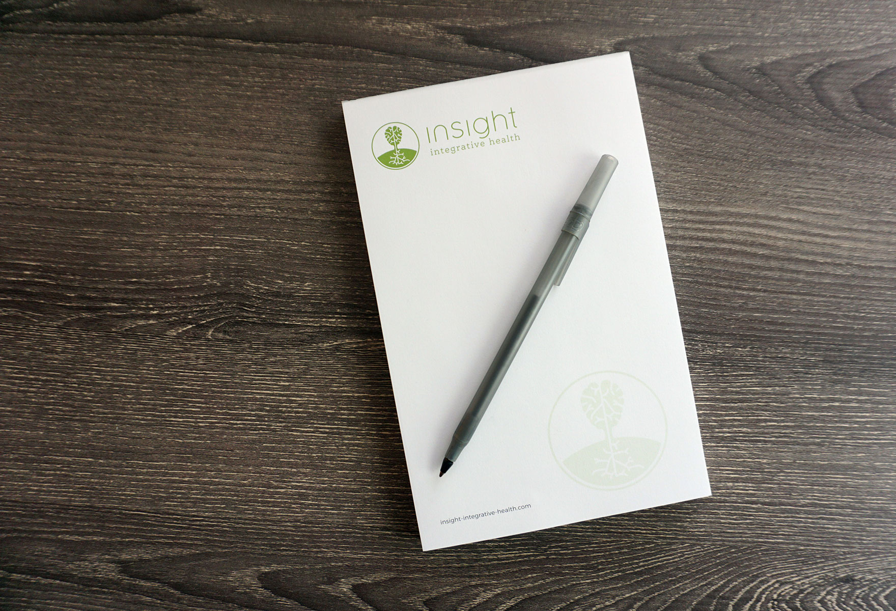 Insight Integrative Health notepad closeup