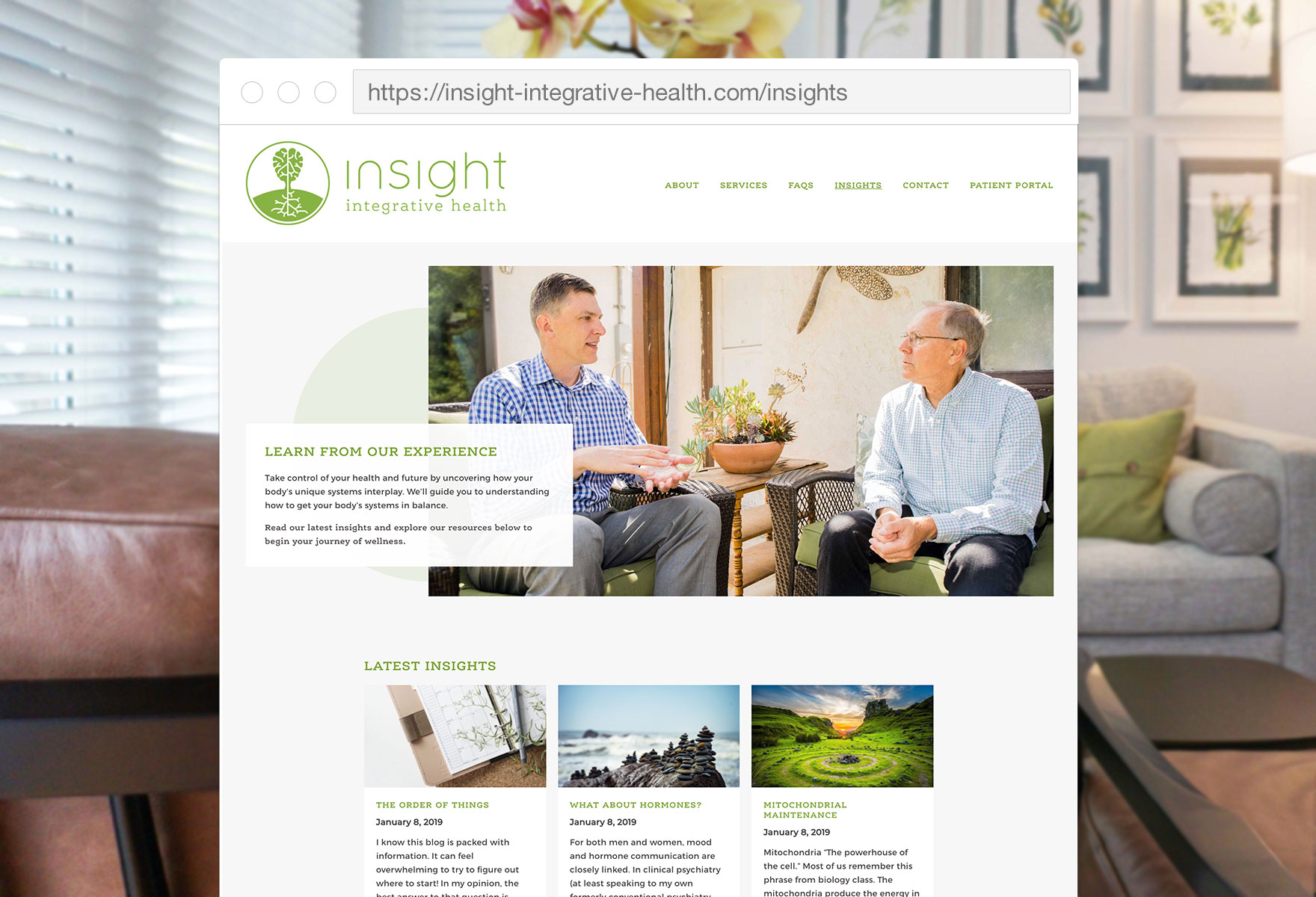 Insight Integrative Health website, insights page