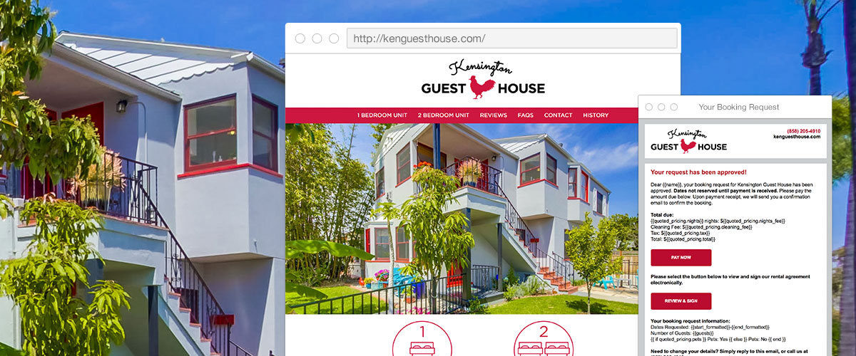 Custom WordPress website for Kensington Guest House with Vacation Rental Booking Functionality