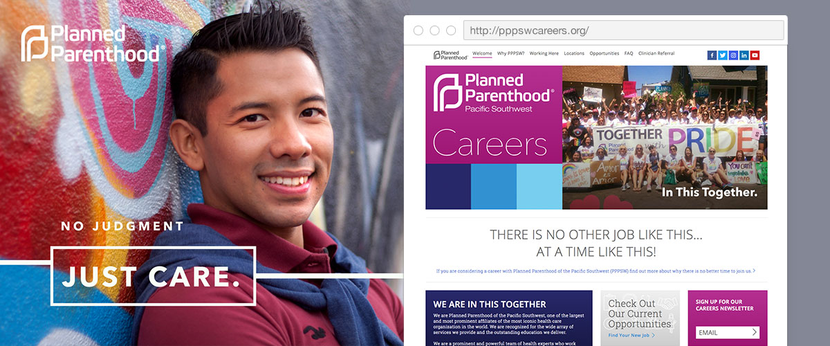 Custom WordPress website for Planned Parenthood Pacific Southwest's Careers Website