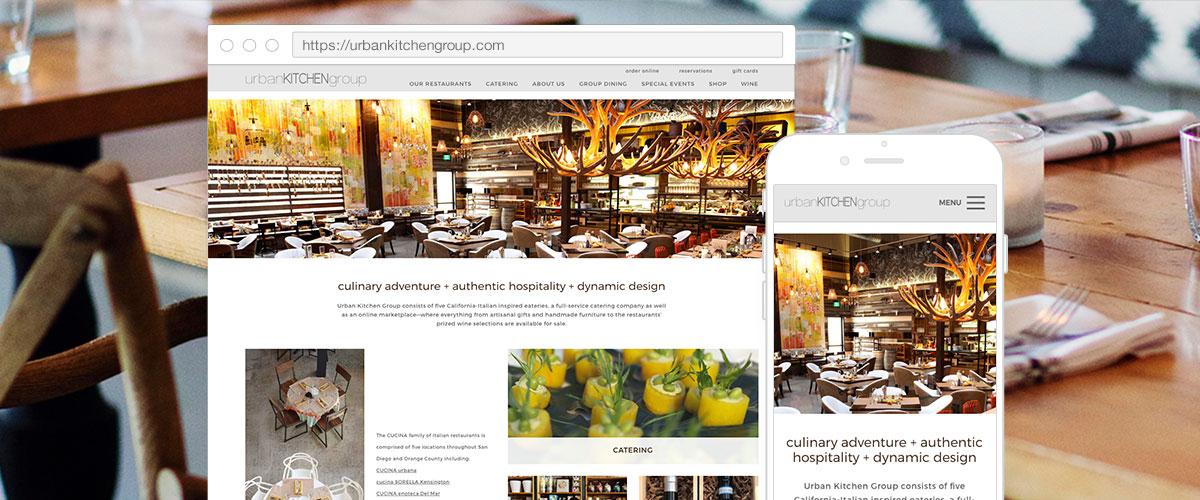 Urban Kitchen Group's Website Resdesign, Mobile and Desktop